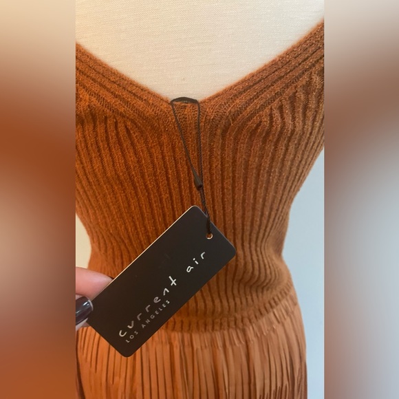 New! CURRENT AIR LOS ANGELES SWEATER TOP MIDI DRESS BURNT ORANGE SIZE XS - Picture 5 of 11